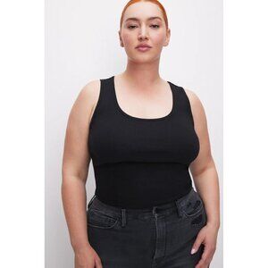Good American Micro Rib Tank Top Black001 Womens Size 6 3XL